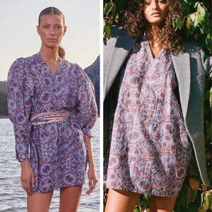 Chufy Ma Floral Print Mini Dress in Lin Size Medium